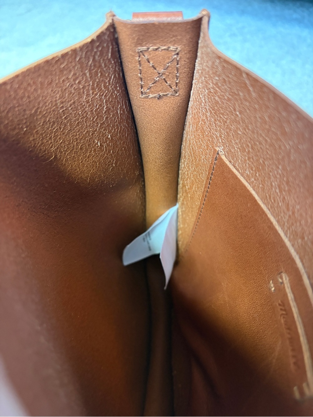 Madewell Cognac Brown Leather Crossbody saddle Bag Adjustable Strap - Picture 7 of 11